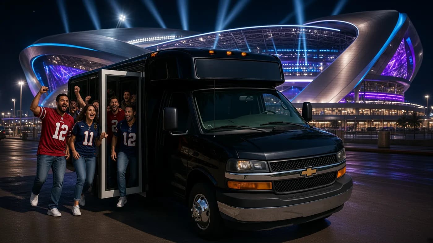 Sporting Event party bus in Las Vegas