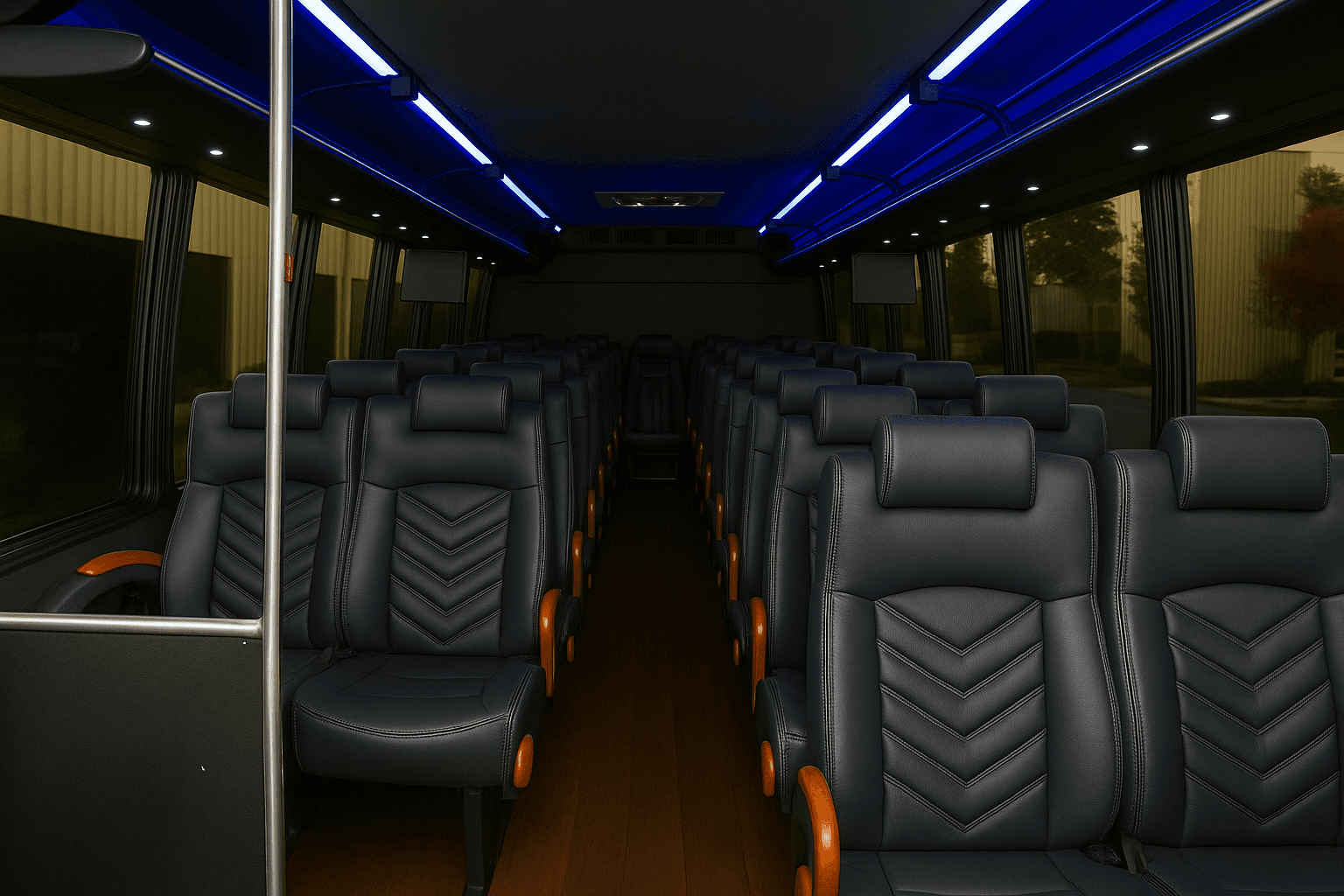 30 Passenger Coach Bus interior