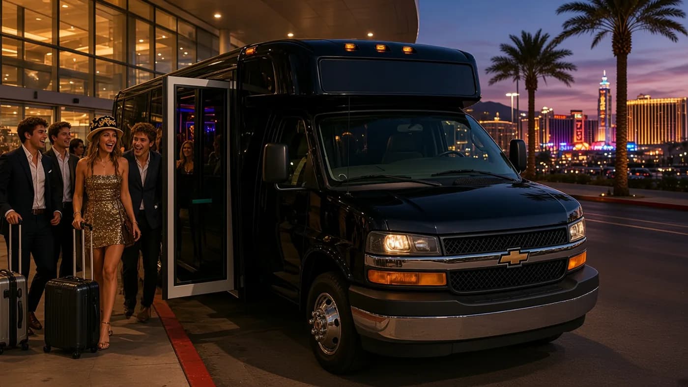 Airport Shuttle party bus in Las Vegas