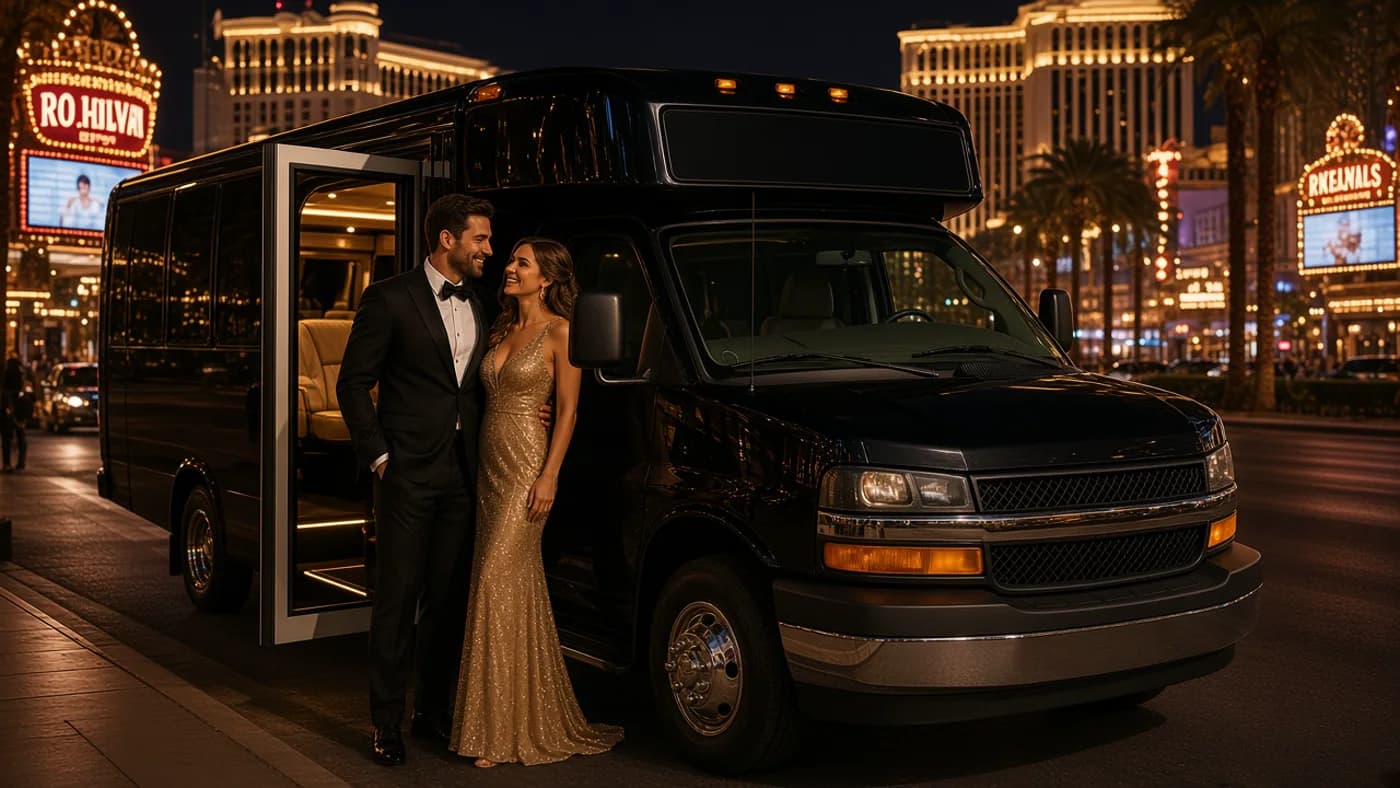 Anniversary party bus in Las Vegas