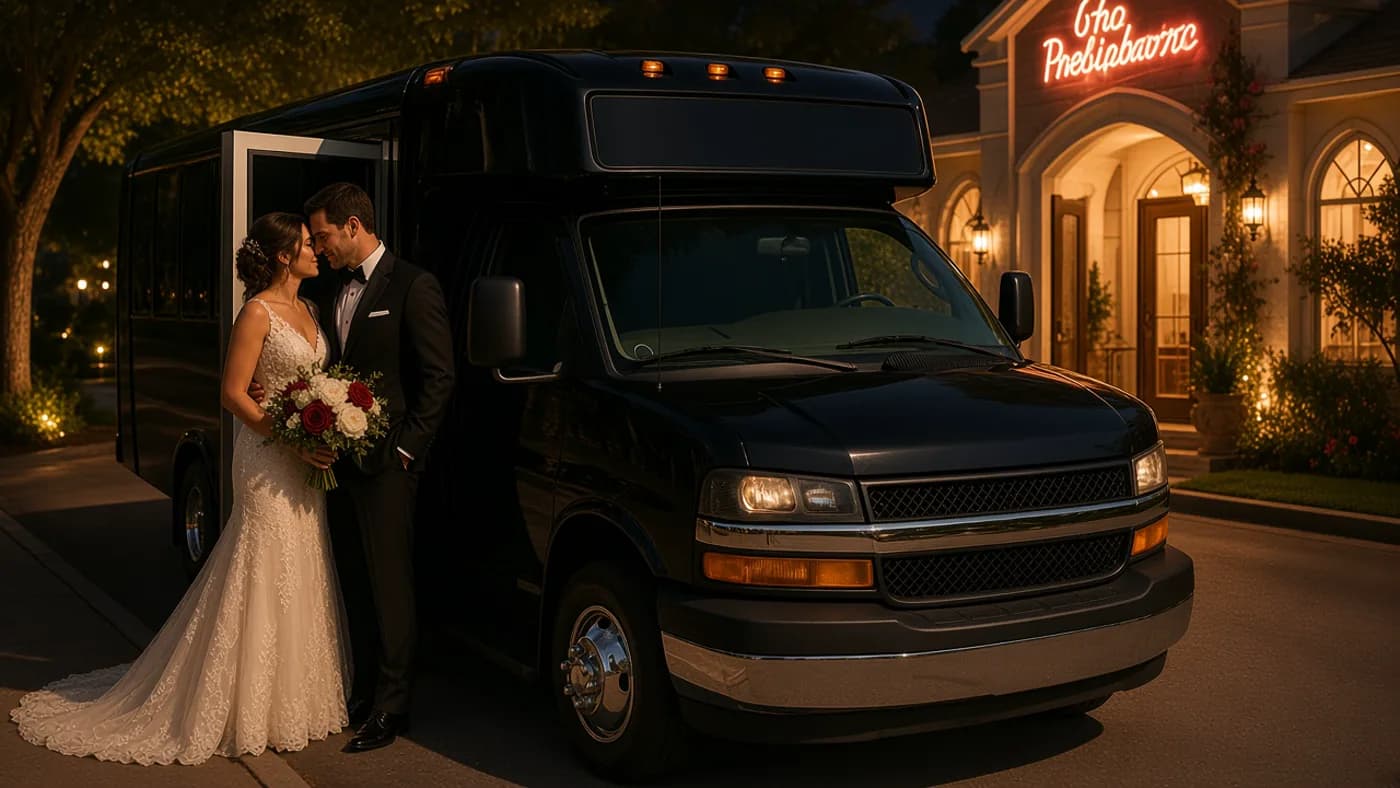 Elopement party bus in Las Vegas