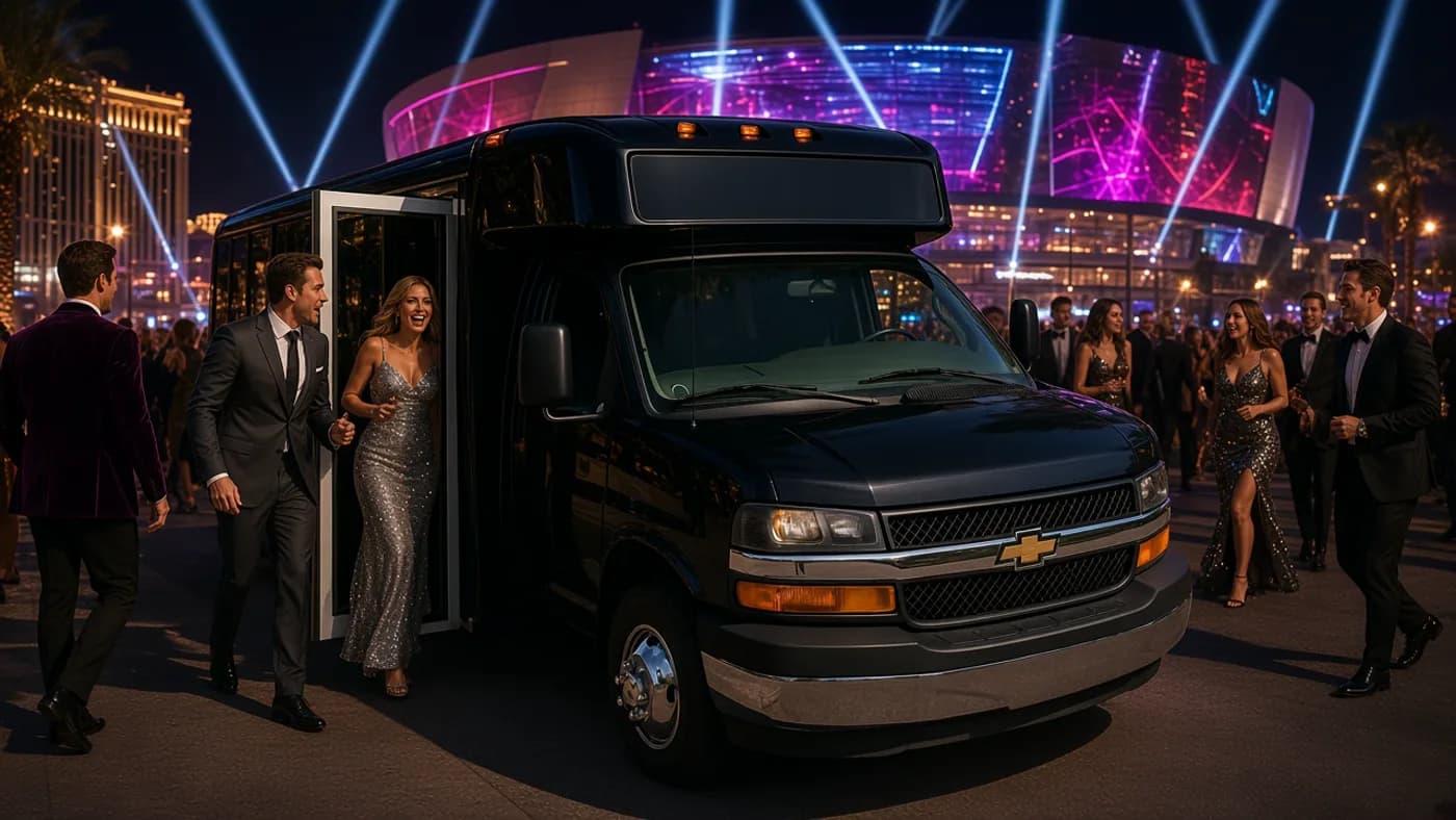 Fight Night party bus in Las Vegas