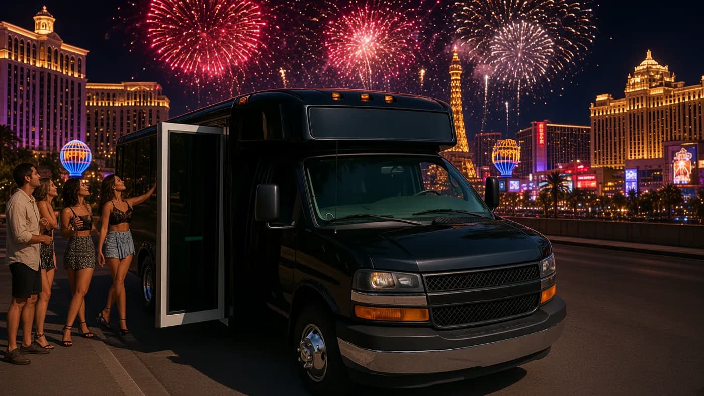 Fourth of July party bus in Las Vegas