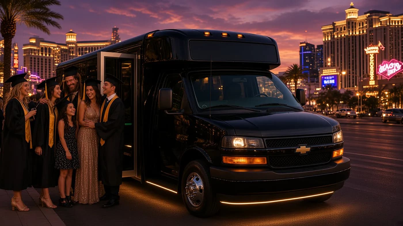 Graduation party bus in Las Vegas