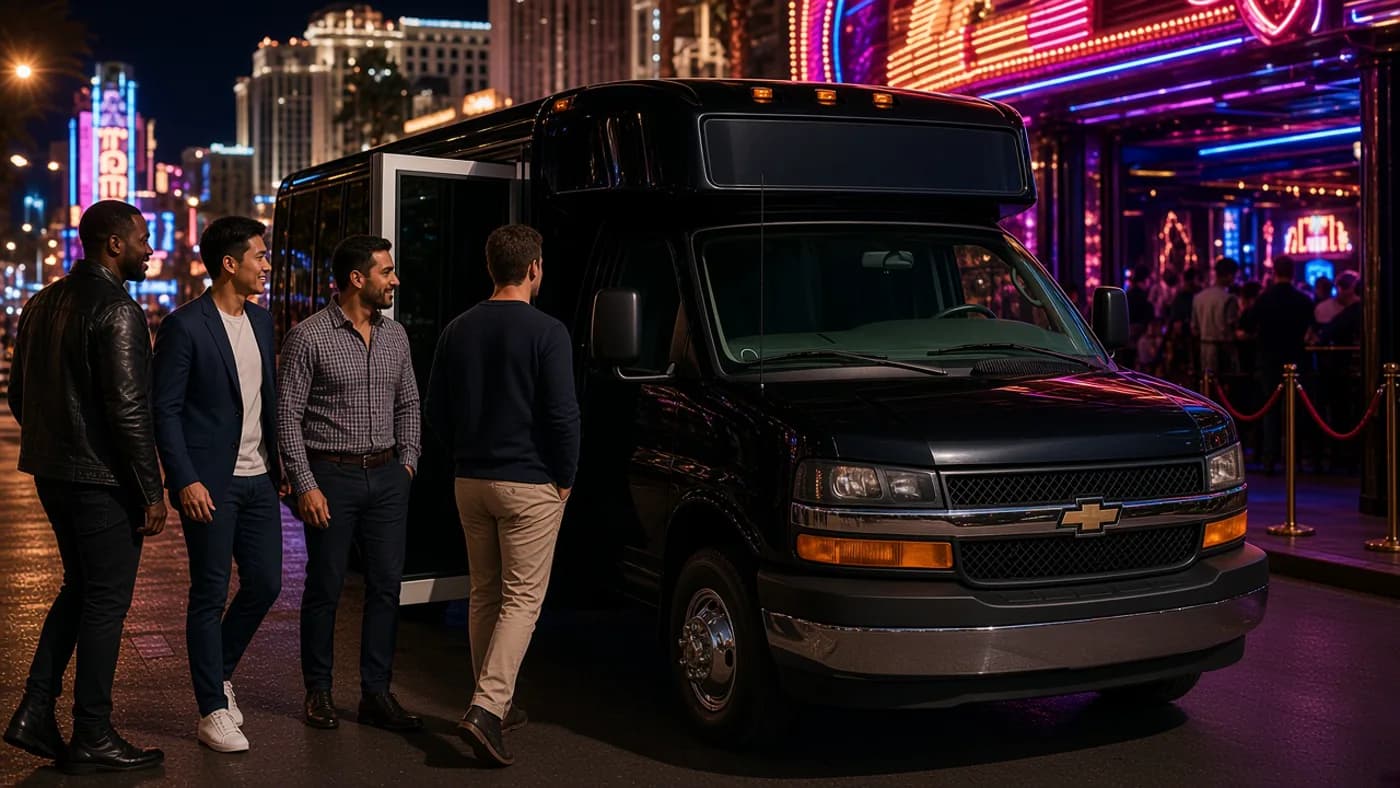Guys Night party bus in Las Vegas
