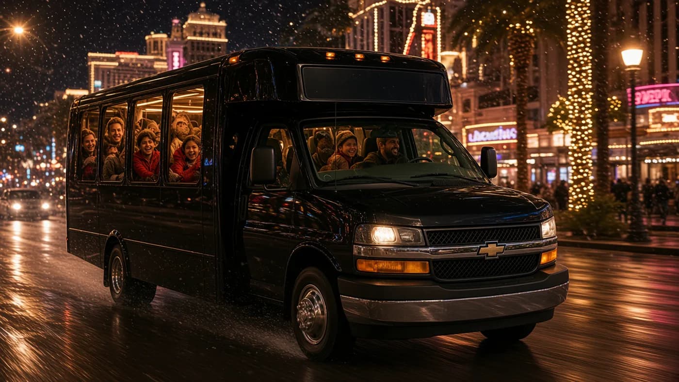 Holiday Lights party bus in Las Vegas