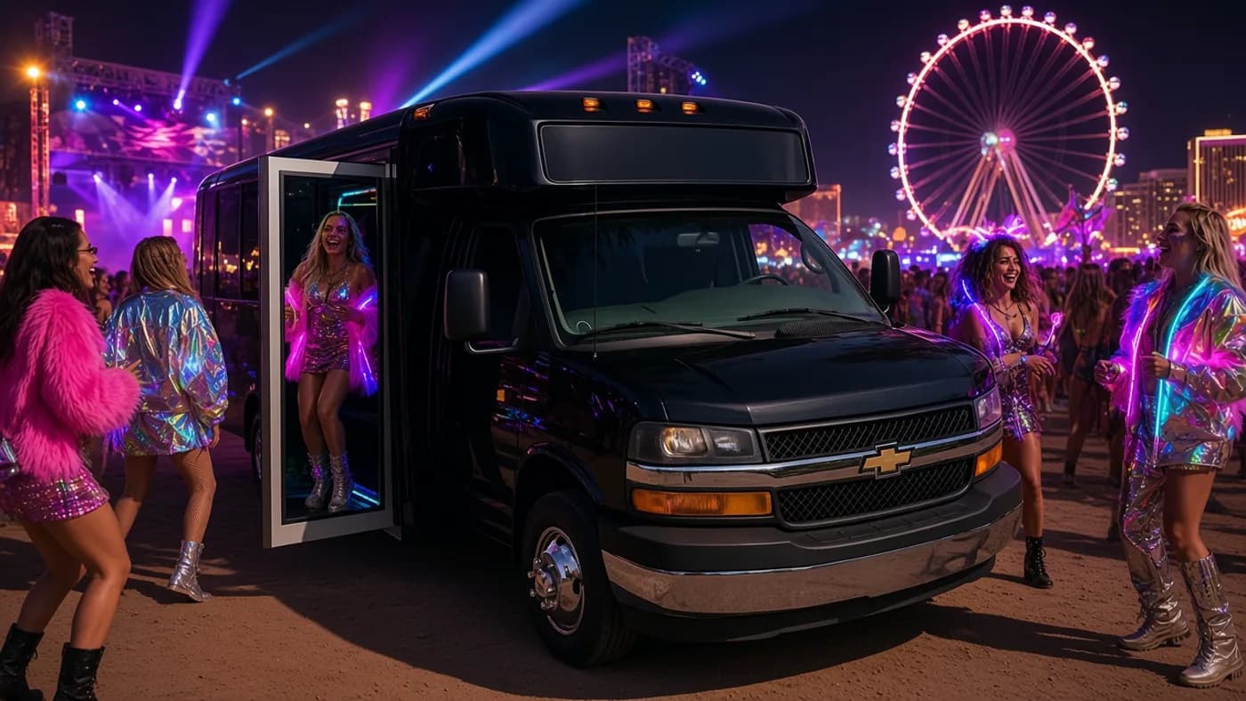 Music Festival party bus in Las Vegas