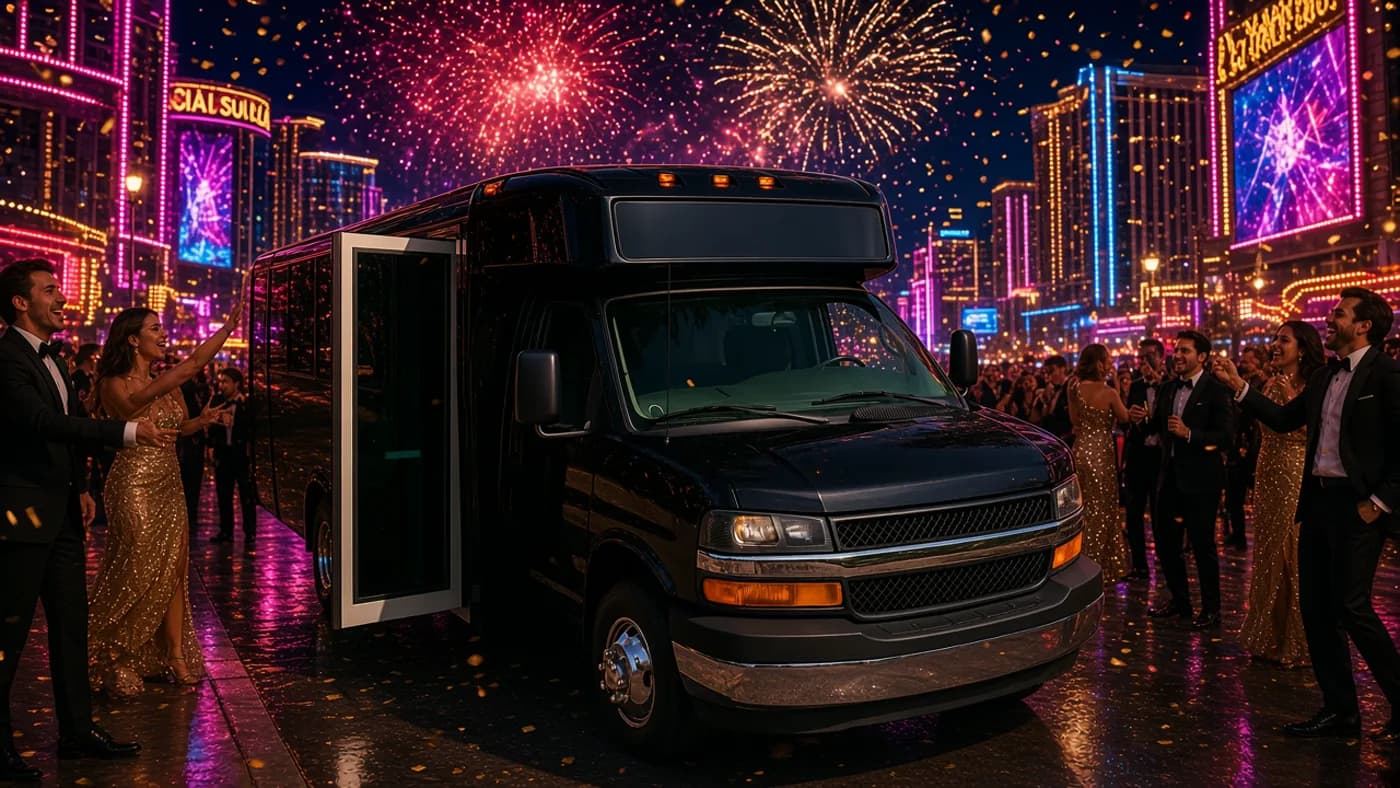 New Year's Eve party bus in Las Vegas