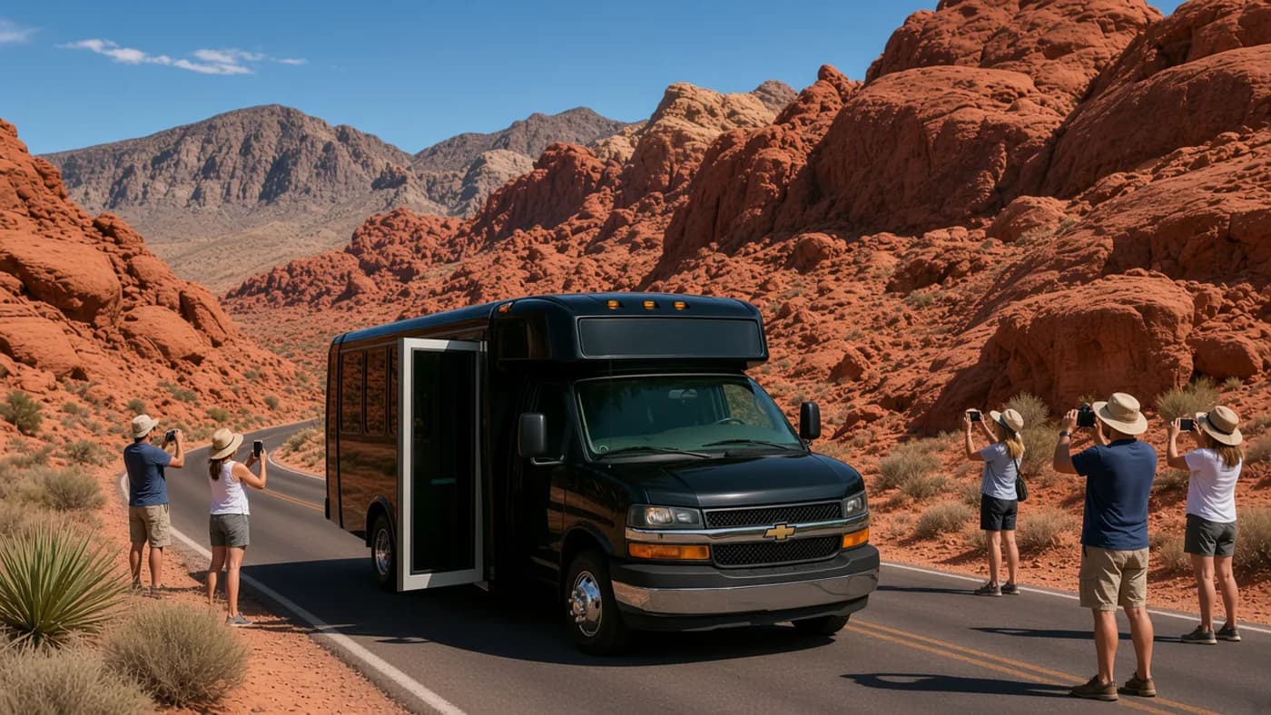 Red Rock Canyon party bus in Las Vegas