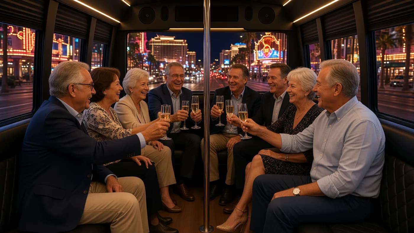 Retirement Party party bus in Las Vegas
