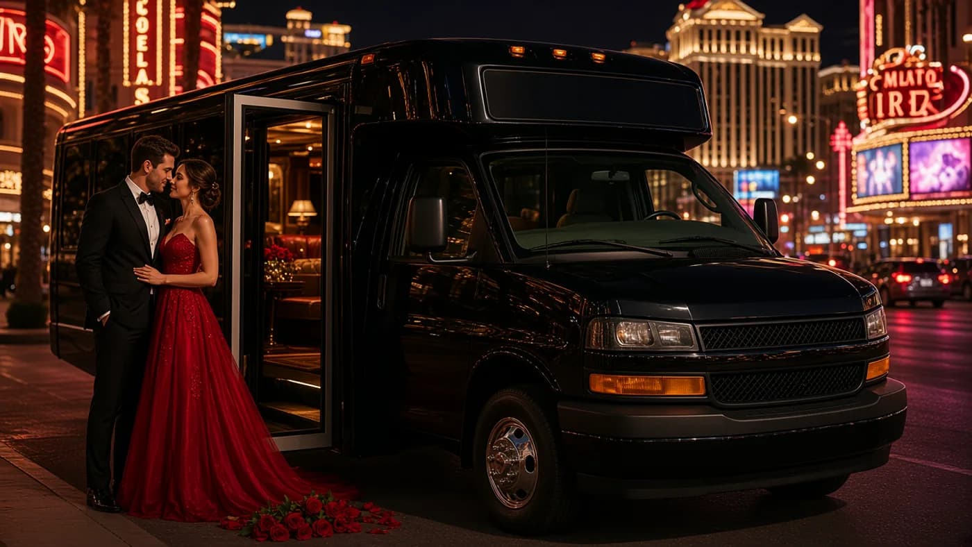 Valentine's Day party bus in Las Vegas