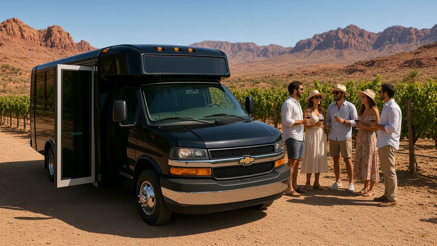 Wine and Brewery Tour party bus in Las Vegas